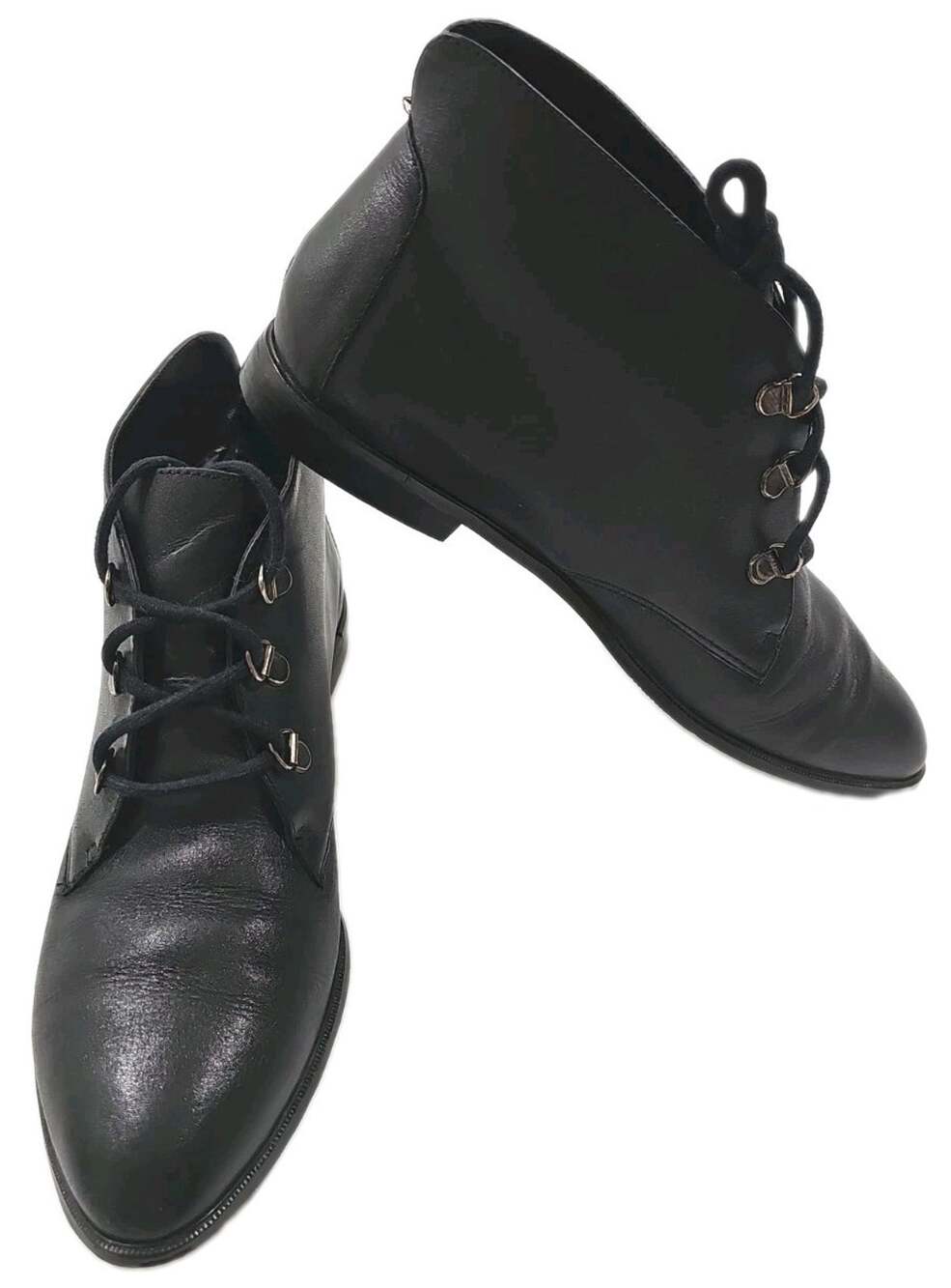 mootsies tootsies ~Woman Size 8B~ Black Leather Booties Dorito.
